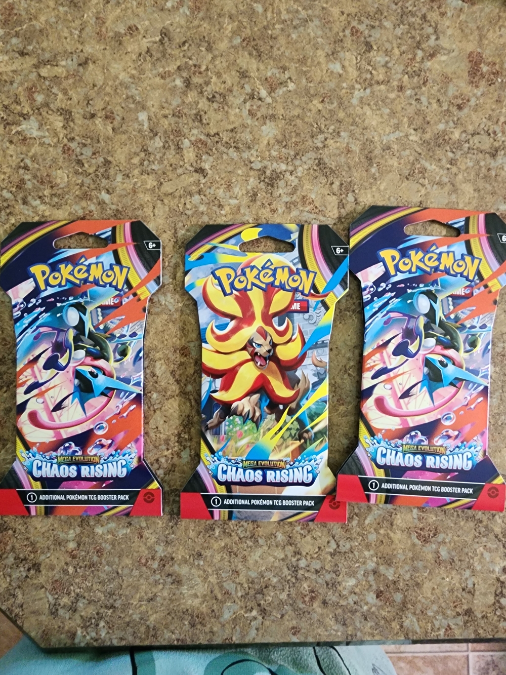Lot #1 Pokemon Chaos Rising Pack Artwork — Black, Yellow, Red, Blue